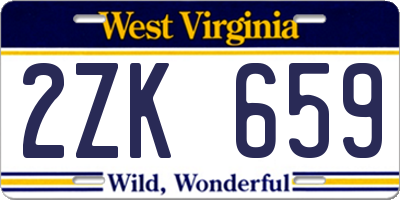 WV license plate 2ZK659