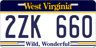 WV license plate 2ZK660