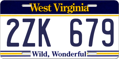 WV license plate 2ZK679