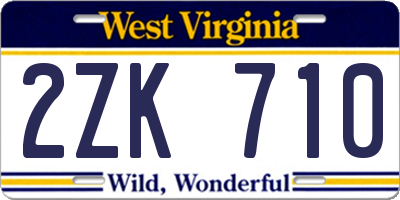WV license plate 2ZK710