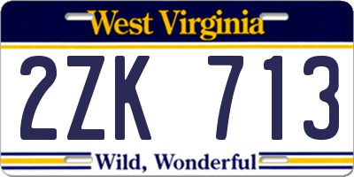 WV license plate 2ZK713