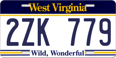 WV license plate 2ZK779