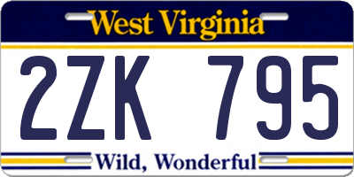 WV license plate 2ZK795