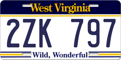 WV license plate 2ZK797