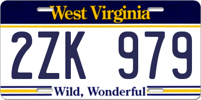WV license plate 2ZK979