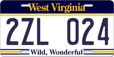 WV license plate 2ZL024