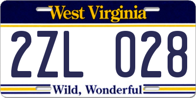 WV license plate 2ZL028