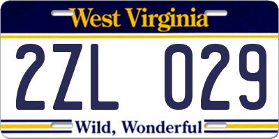 WV license plate 2ZL029