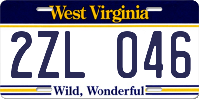 WV license plate 2ZL046