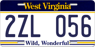 WV license plate 2ZL056