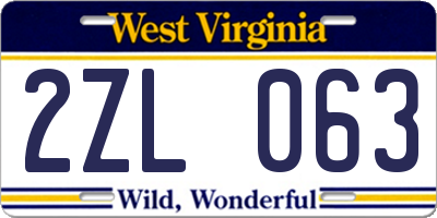WV license plate 2ZL063