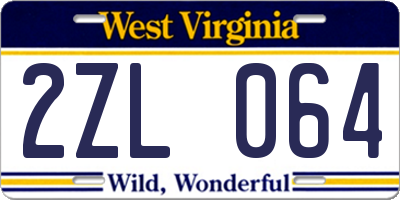 WV license plate 2ZL064