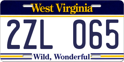WV license plate 2ZL065