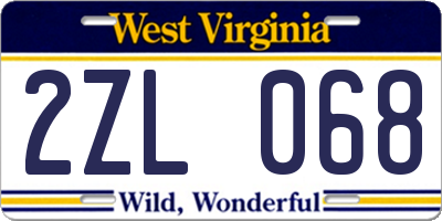 WV license plate 2ZL068