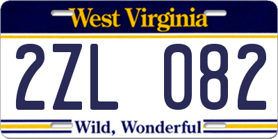 WV license plate 2ZL082
