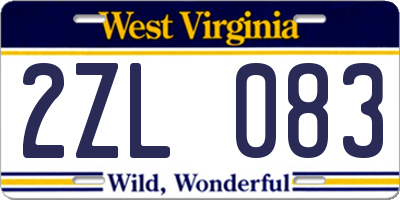 WV license plate 2ZL083