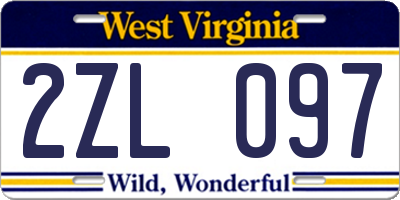 WV license plate 2ZL097
