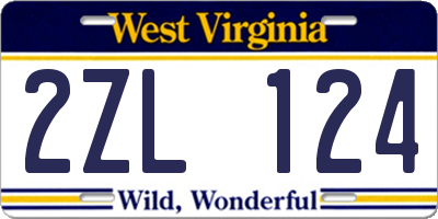 WV license plate 2ZL124