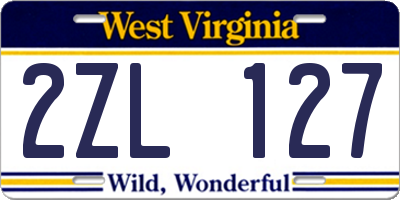 WV license plate 2ZL127
