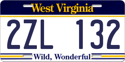 WV license plate 2ZL132