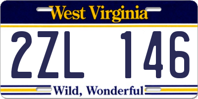 WV license plate 2ZL146