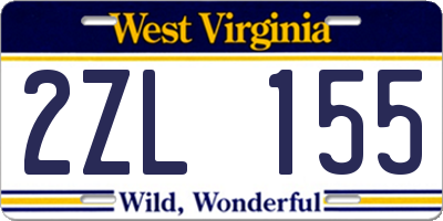 WV license plate 2ZL155