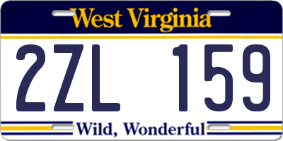 WV license plate 2ZL159