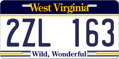 WV license plate 2ZL163