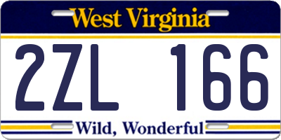 WV license plate 2ZL166