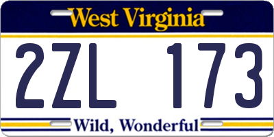 WV license plate 2ZL173