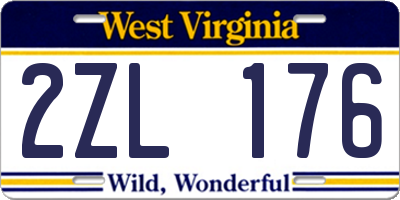 WV license plate 2ZL176