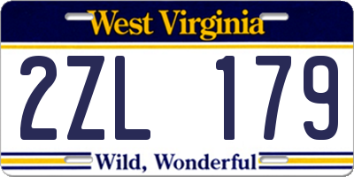 WV license plate 2ZL179