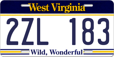 WV license plate 2ZL183