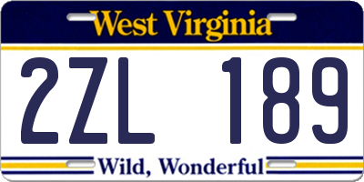 WV license plate 2ZL189