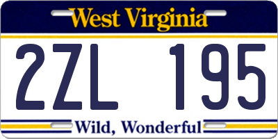 WV license plate 2ZL195