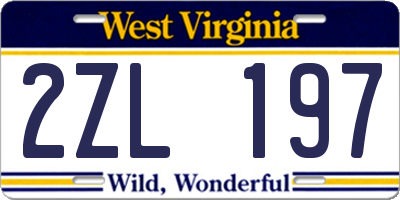 WV license plate 2ZL197