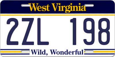 WV license plate 2ZL198