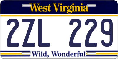WV license plate 2ZL229