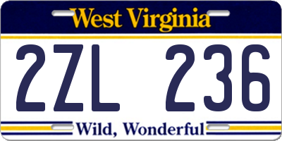 WV license plate 2ZL236