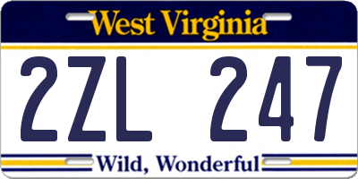 WV license plate 2ZL247
