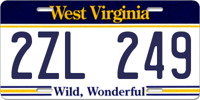 WV license plate 2ZL249