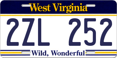 WV license plate 2ZL252