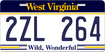 WV license plate 2ZL264