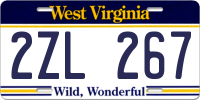WV license plate 2ZL267