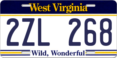 WV license plate 2ZL268