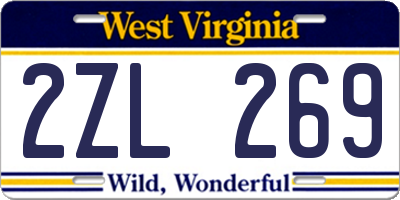 WV license plate 2ZL269