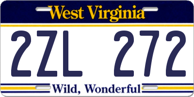 WV license plate 2ZL272