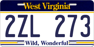 WV license plate 2ZL273