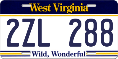 WV license plate 2ZL288