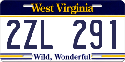 WV license plate 2ZL291